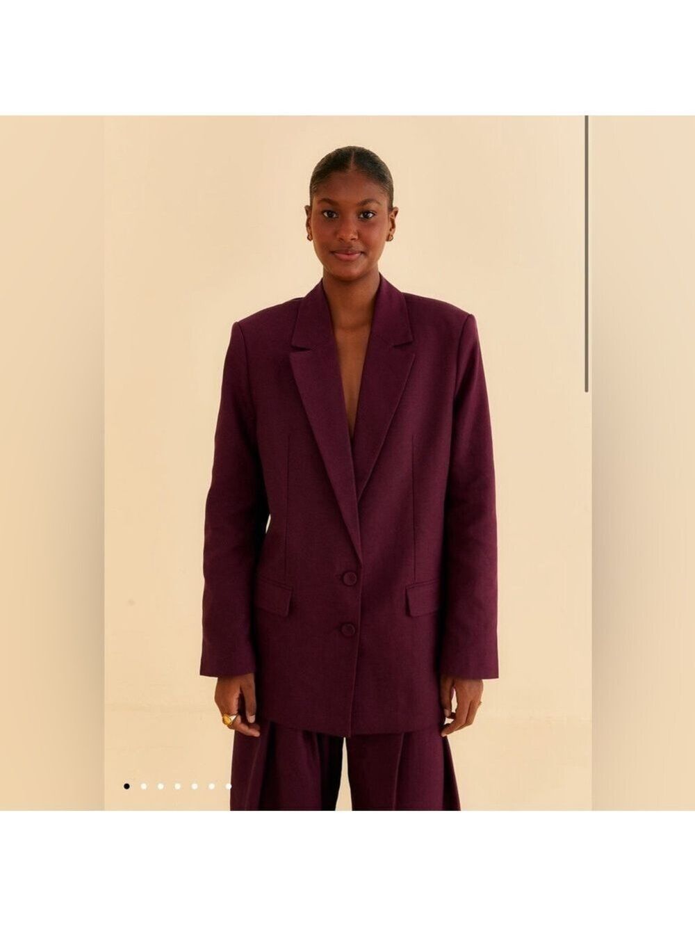 Farm Rio Burgundy Straight Blazer